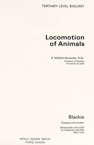 Locomotion of Animals (Tertiary Level Biology)