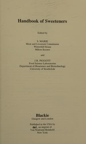 Handbook of Sweeteners