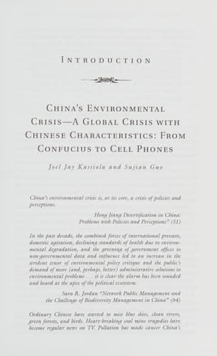 China’s Environmental Crisis: Domestic and Global Political Impacts and Responses (Environmental Politics and Theory)