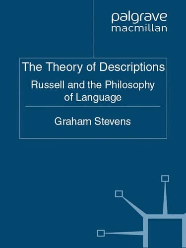 The Theory of Descriptions Russell and the Philosophy of Language