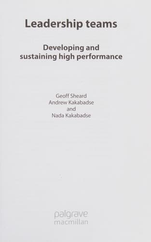 Leadership Teams Developing and Sustaining High Performance