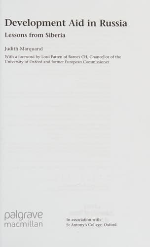 Development Aid in Russia: Lessons from Siberia (St Antony's Series)