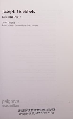 Joseph Goebbels Life and Death