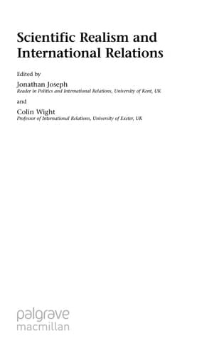 Scientific Realism and International Relations