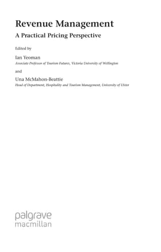 Revenue Management A Practical Pricing Perspective