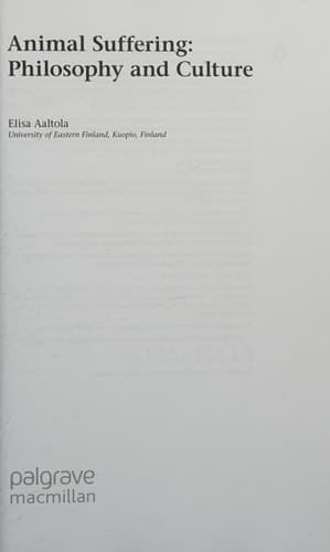 Animal Suffering: Philosophy and Culture