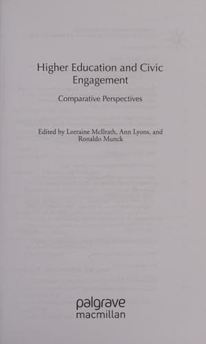 Higher Education and Civic Engagement Comparative Perspectives
