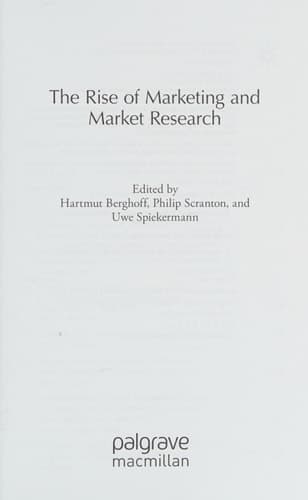The Rise of Marketing and Market Research