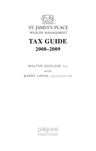 St James's Place Tax Guide 2008-2009