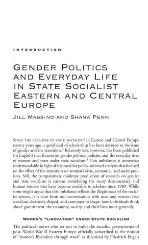 Gender Politics and Everyday Life in State Socialist Eastern and Central Europe