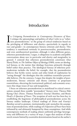 Critiquing Postmodernism in Contemporary Discourses of Race