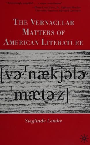The Vernacular Matters of American Literature