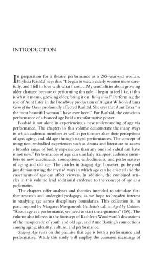 Staging Age The Performance of Age in Theatre, Dance, and Film