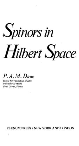 Spinors in Hilbert Space