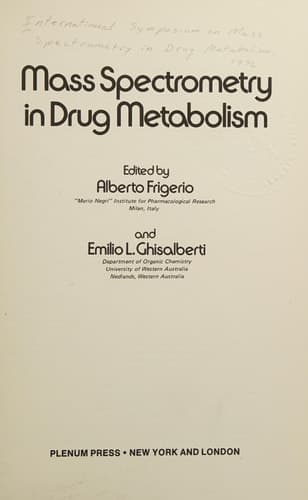 Mass Spectrometry in Drug Metabolism