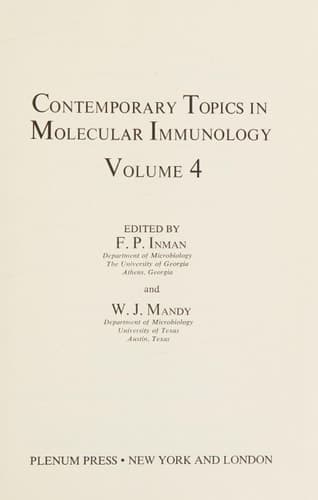 Contemporary Topics in Molecular Immunology Volume 4