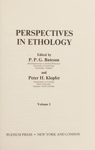 Perspectives in Ethology Volume 2