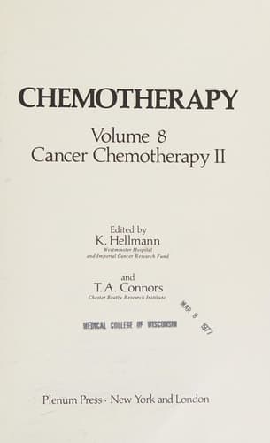 Chemotherapy Volume 8 Cancer Chemotherapy II