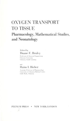 Oxygen Transport to Tissue Instrumentation, Methods, and Physiology