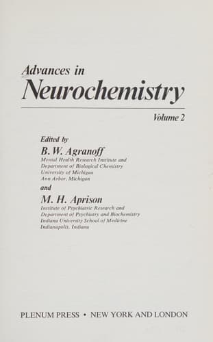 Adv neurochemistry 1