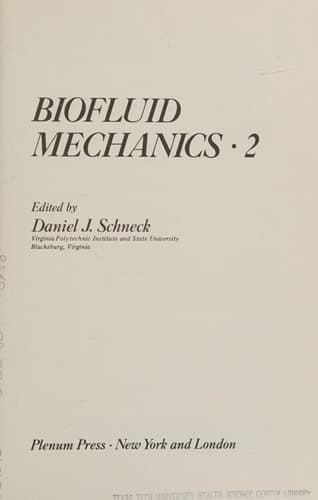 Biofluid Mechanics · 2
