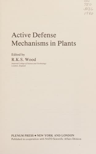 Active Defense Mechanisms in Plants (Nato Science Series A:)