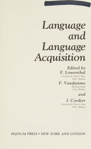 Language and Language Acquisition