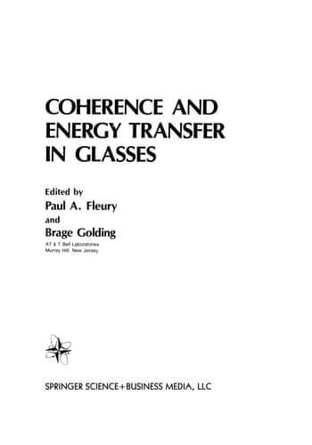 Coherence and Energy Transfer in Glasses