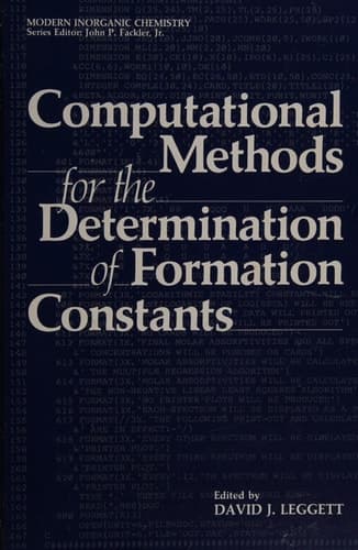 Computational Methods for the Determination of Formation Constants (Modern Inorganic Chemistry)