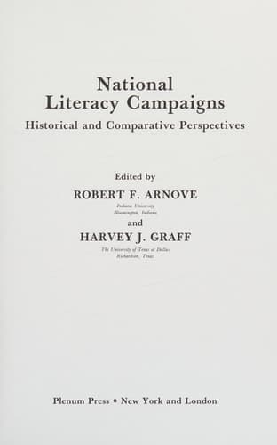 National Literacy Campaigns Historical and Comparative Perspectives