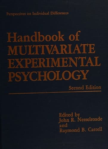 Handbook of Multivariate Experimental Psychology (Perspectives on Individual Differences Series)