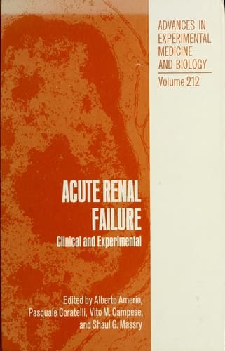 Acute Renal Failure Clinical and Experimental