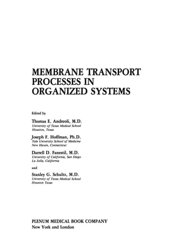 Membrane Transport Processes in Organized Systems