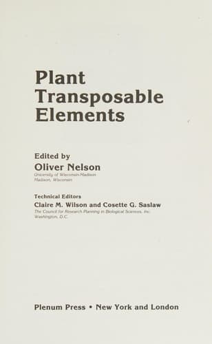 Plant Transposable Elements (Basic Life Sciences, Vol 47)