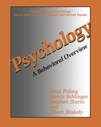 Psychology: A Behavioral Overview (Nato Science Series B:)