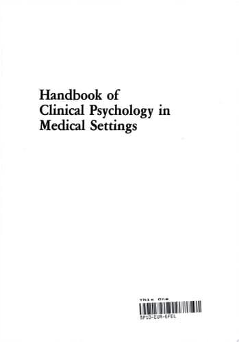 Handbook of Clinical Psychology in Medical Settings