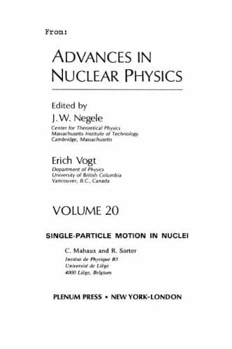 Advances in Nuclear Physics Volume 20
