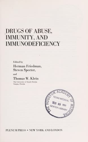 Drugs of Abuse, Immunity, and Immunodeficiency (Advances in Experimental Medicine & Biology)