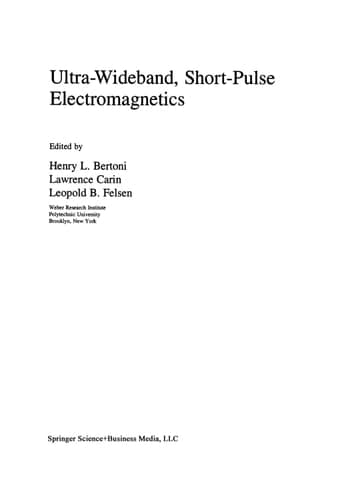 Ultra-Wideband, Short-Pulse Electromagnetics