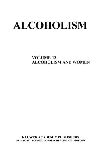 Alcoholism and Women (Recent Developments in Alcoholism, 12)