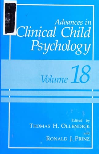 Advances in Clinical Child Psychology Volume 18