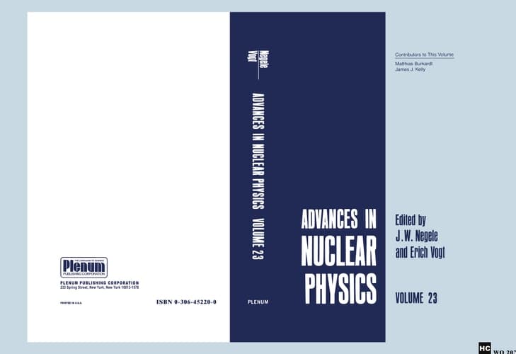 Advances in Nuclear Physics