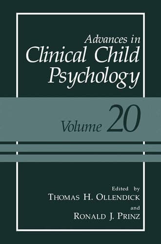 Advances in Clinical Child Psychology Volume 20
