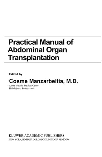 Practical Manual of Abdominal Organ Transplantation