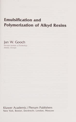Emulsification and Polymerization of Alkyd Resins