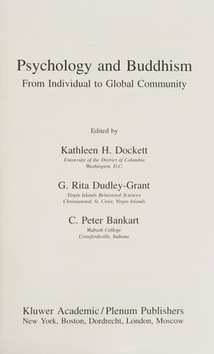 Psychology and Buddhism From Individual to Global Community