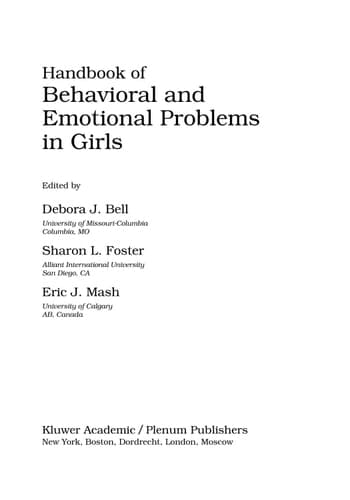Handbook of Behavioral and Emotional Problems in Girls