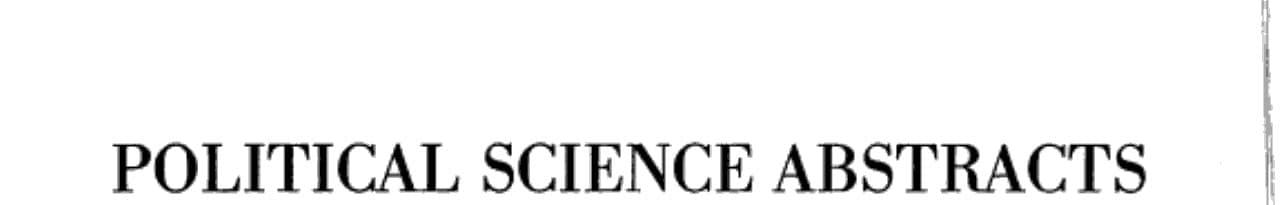 Political Science Abstracts 1996 Annual Supplement