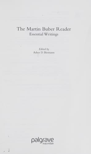 The Martin Buber Reader Essential Writings
