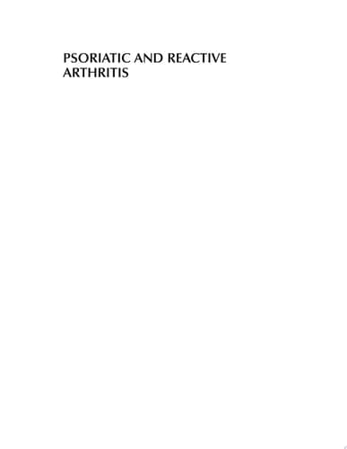 Psoriatic and Reactive Arthritis A Companion to Rheumatology